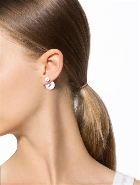 double earrings dior|dior tribal earrings real pearl.